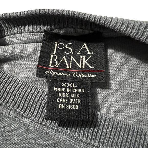 Jos A Bank Sweater 100% Silk Signature Collection Gray Size XXLarge - Picture 4 of 5